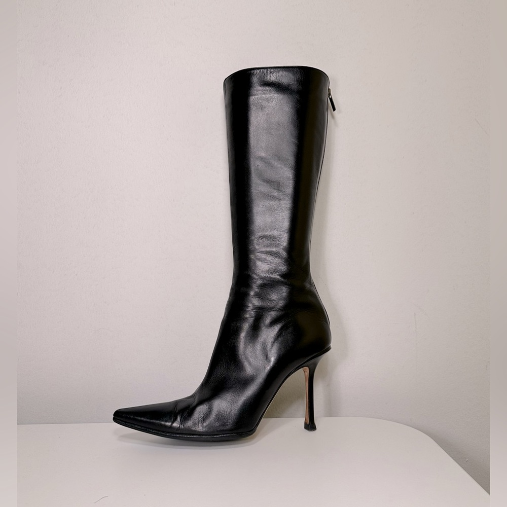 Jimmy Choo 40.5 Leather Mid-Calf Boots